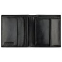 Pánská kožená peněženka RFID Bugatti Nobile Small Vertical Wallet With Flap 49125301 černá - otevřená