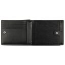 Pánská kožená peněženka Bugatti Super Slim Wallet With Flap RFID 49190201 černá - otevřená