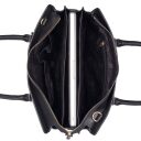 BURKELY Kožená byznys kabelka přes rameno Parisian Paige 1000150.43.10 černá přihrádka notebook