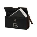 BURKELY Kožená kabelka peněženka 2v1 Modest Meghan 1000272.43.10 černá přihrádka na mobil