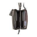 BURKELY Kožená kabelka na mobil s RFID ochranou Just Jolie 1000214.84.12 šedá vnitřní přihrádky
