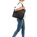 BURKELY Kožená shopper kabelka Antique Avery 8005217.56.10 černá na rameni