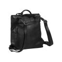 BURKELY Kožený kabelkový batoh Just Jolie 1000218.84.10 černý zádové popruhy