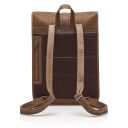 Castelijn & Beerens Kožený batoh na notebook 15,6" RFID 729575 CO koňakový polstrovaná záda
