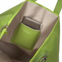 ESTELLE Dámský kožený batoh - kabelka 3v1 1409-75 zelená