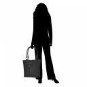 ESTELLE Shopper kabelka z buvolí kůže 1026-06 černá