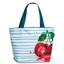 Fabrizio Plážová taška přes rameno 31l Sweet Summer 50407-4600 světle modrá s třešněmi přední strana