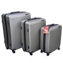 Fabrizio sada skořepinových kufrů na kolečkách L/M/S s TSA zámkem 3v1 model 10365-1700 šedá
