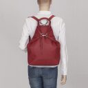 JOST Dámský kožený batoh - kabelka VIKA 1910 X-Change 3in1 červený