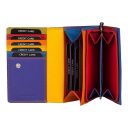 Patchi Dámská kožená peněženka PATCHI MULTICOLOUR WALLET L 3001027.61.55 červená / multicolor - otevřená