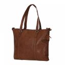 SANSIBAR Kožená shopper kabelka na A4 B-276 Saturnus hnědá