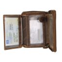 Greenburry Zipová kožená peněženka RFID Alfie 821A-25 hnědá